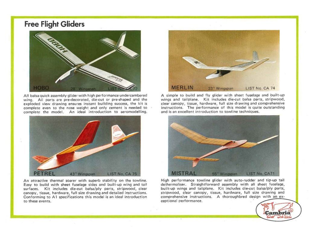 Vintage Cambria Catalogue scans Vintage Kits, SemiKits and Plan